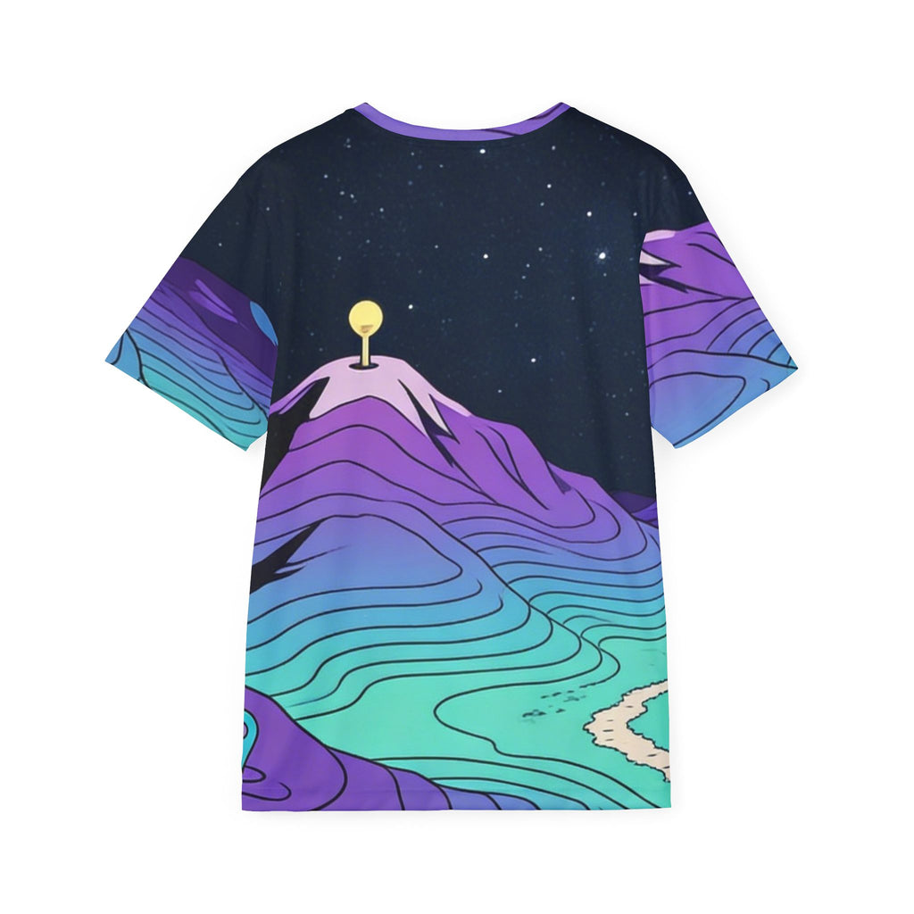 Galactic Topographic Sports Jersey – Purple Teal Mountain All-Over Print