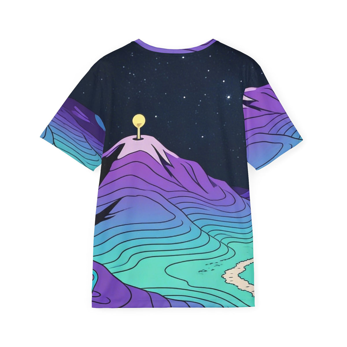 Galactic Topographic Sports Jersey – Purple Teal Mountain All-Over Print