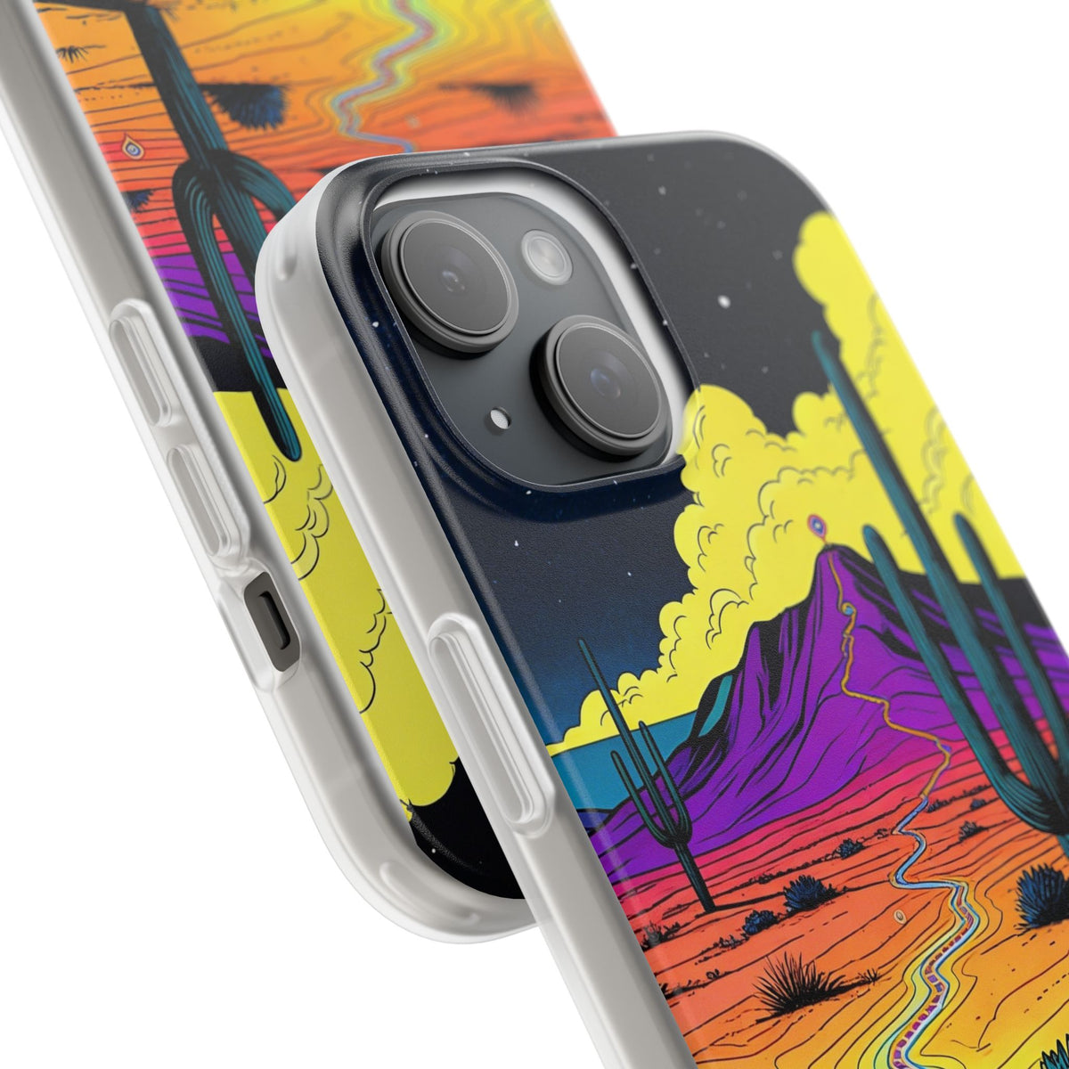 Strange Visitors Desert Art Phone Case — Colorful Psychedelic iPhone Cover