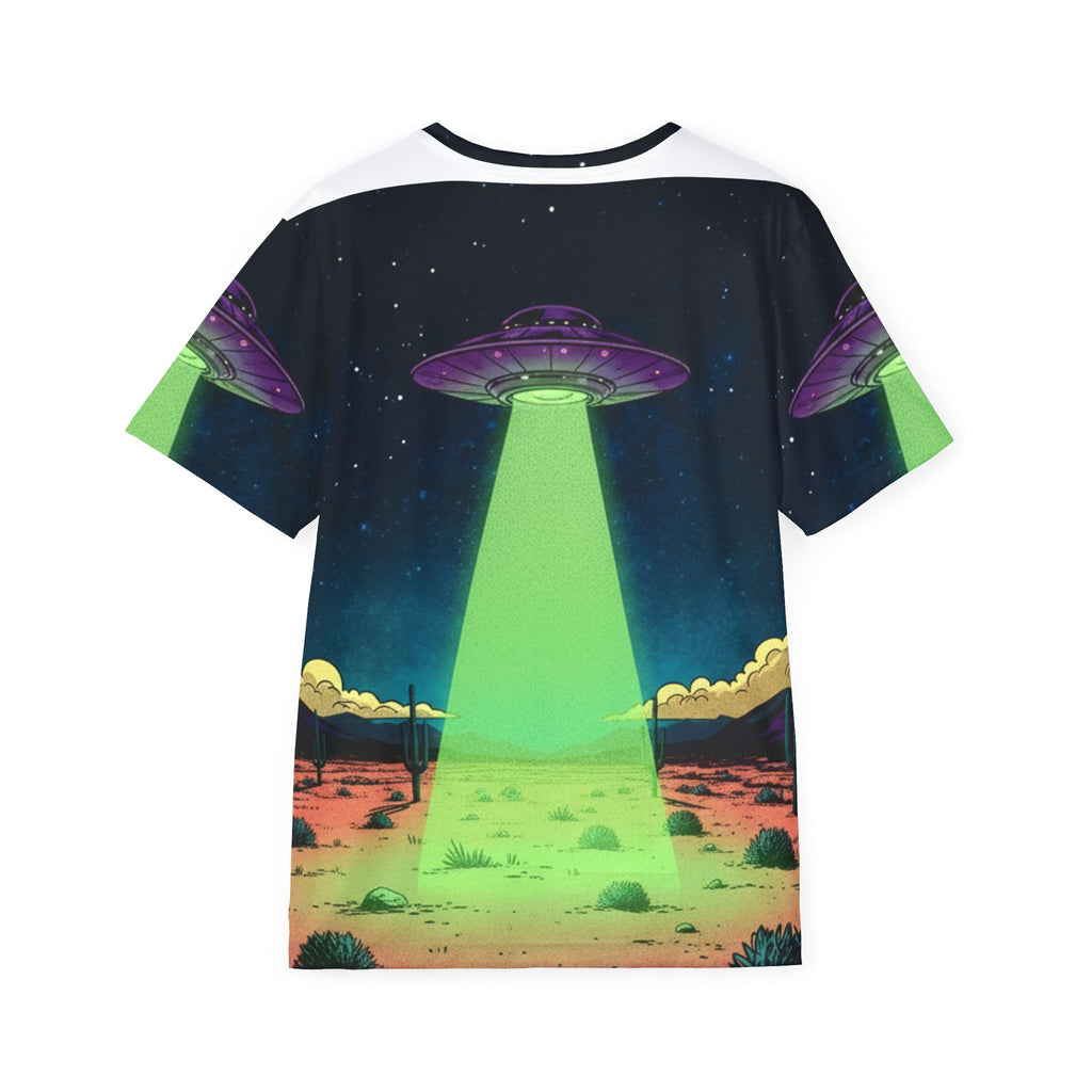 Alien Abduction Sports Jersey — Neon UFO Graphic Tee