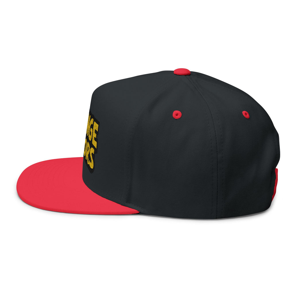Strange Visitors Embroidered Flat Bill Cap — Retro Yellow Logo Snapback