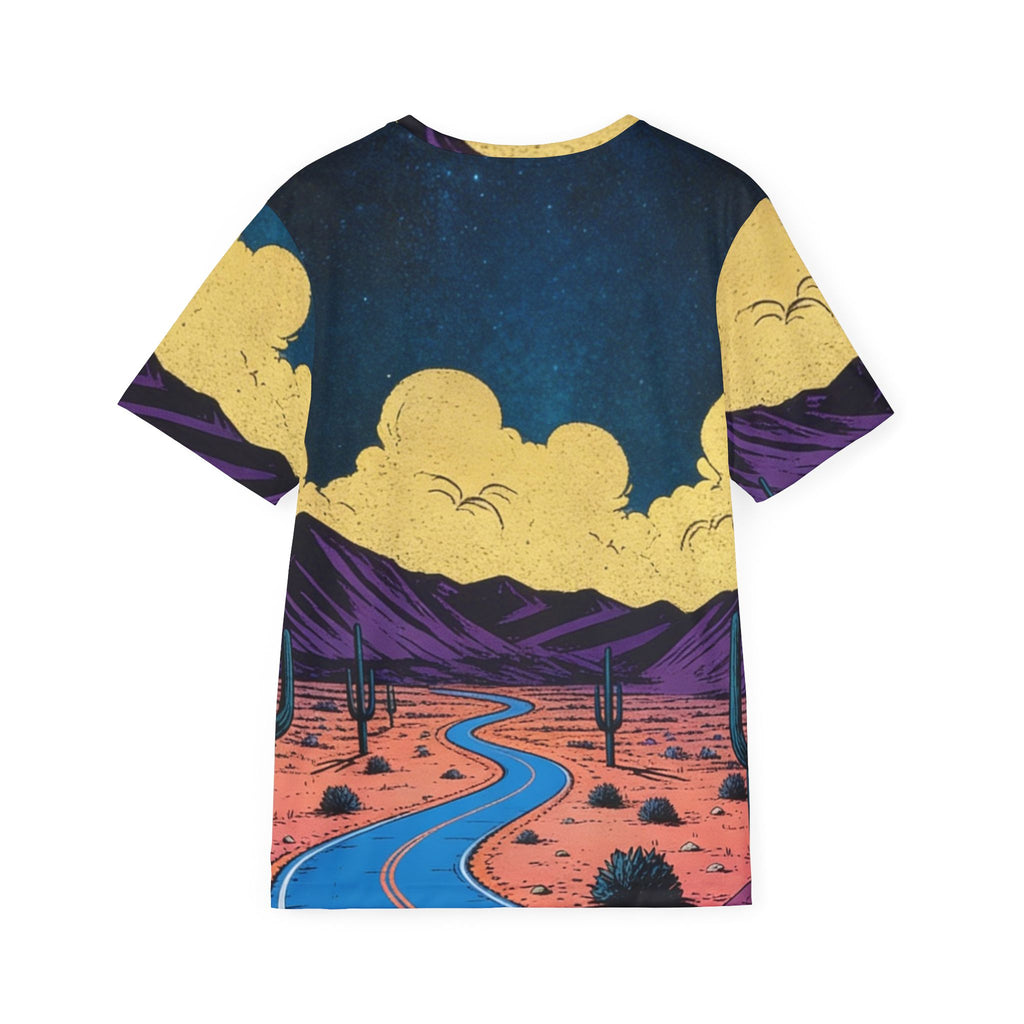 Desert Nightscape Sports Jersey — Vibrant Desert River Graphic Tee