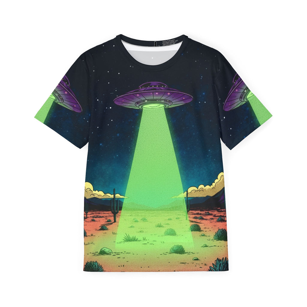 Alien Abduction Sports Jersey — Neon UFO Graphic Tee